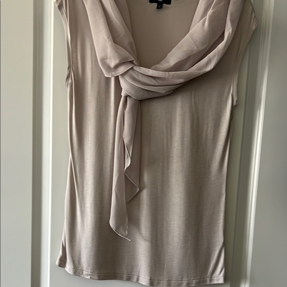 GAP Beige Sleeveless Blouse with Draped Scarf - Picture 8 of 10